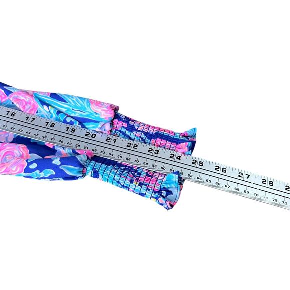 Lilly Pulitzer Rosie Stretch Dress Women’s 4 Corsica Blue Toucan Party Back Zip - Picture 10 of 11